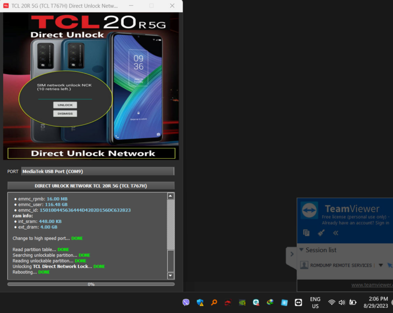 TCL T767H NEWORK LOCK