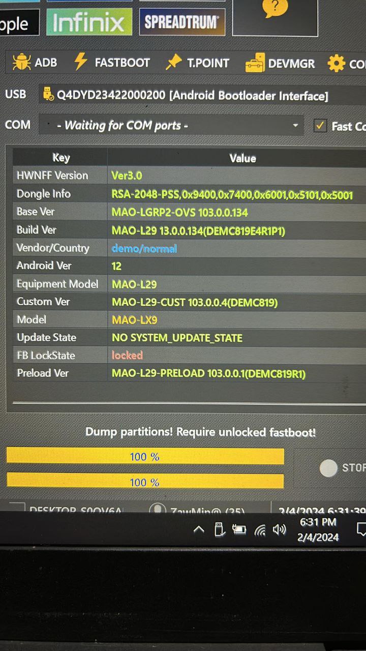 Huawei Nova 11i (MOA-LX9) DEMO LOCK